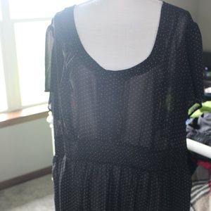 Torrid Black Blouse with dot detail